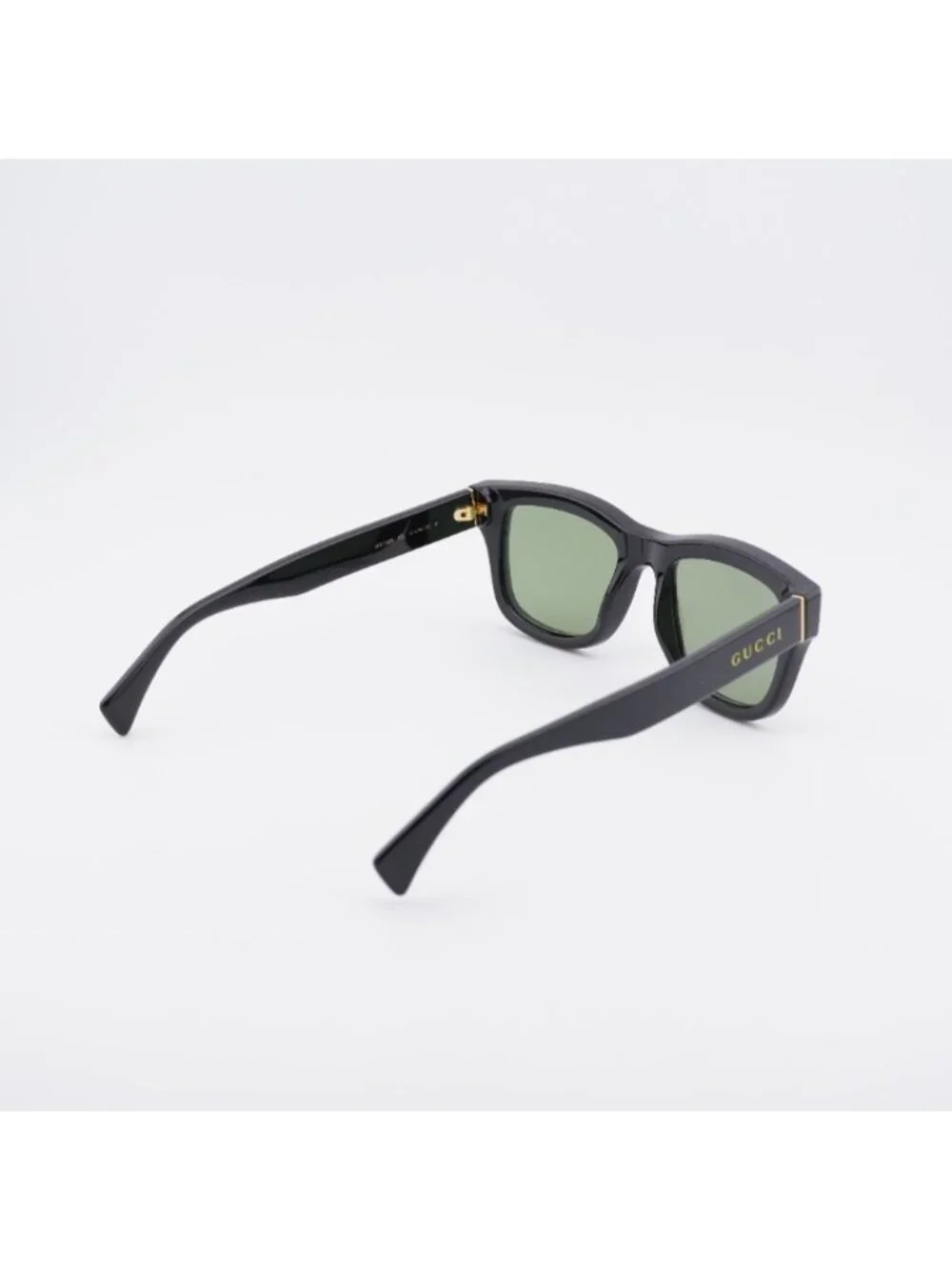 Gucci GG1135S 001 Sunglasses Black Square Frame, Green Polarized Lenses
